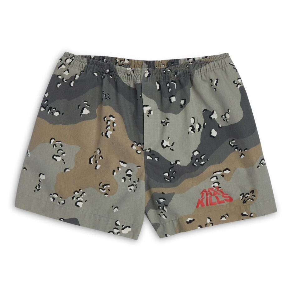 ART THAT KILLS GREY CAMO SHORTS